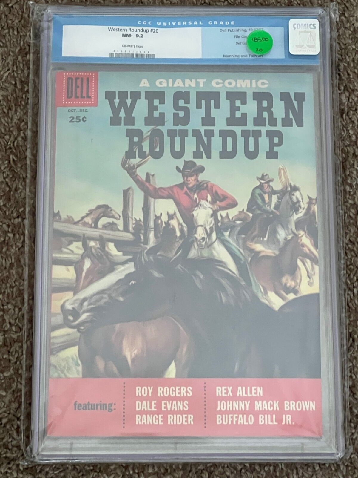 Western Roundup #20 (1957) Dell CGC 9.2 Near Mint - File Copy