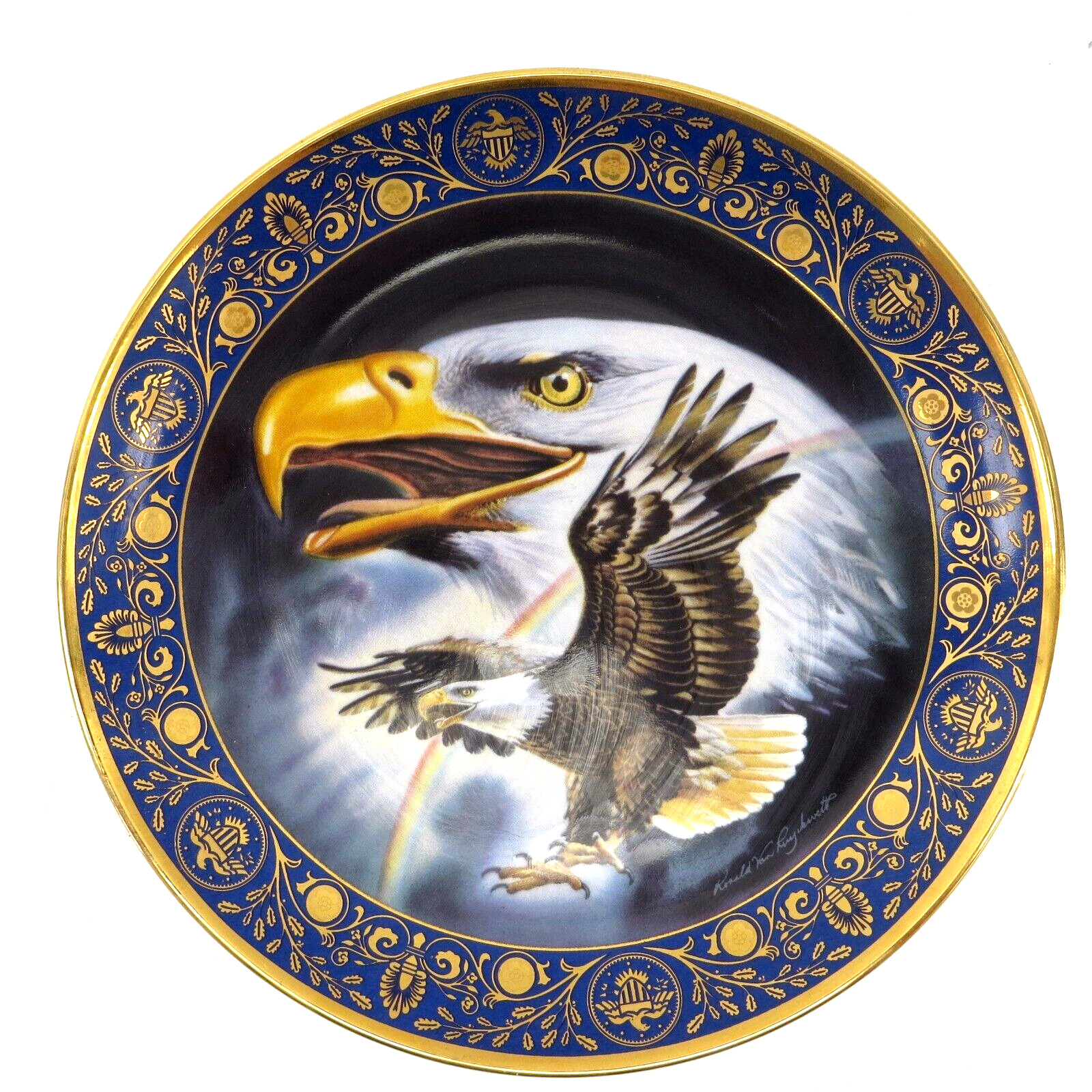 Franklin Mint Royal Doulton Collector Plate Bald Eagle Stunning AMERICA U.S.A.