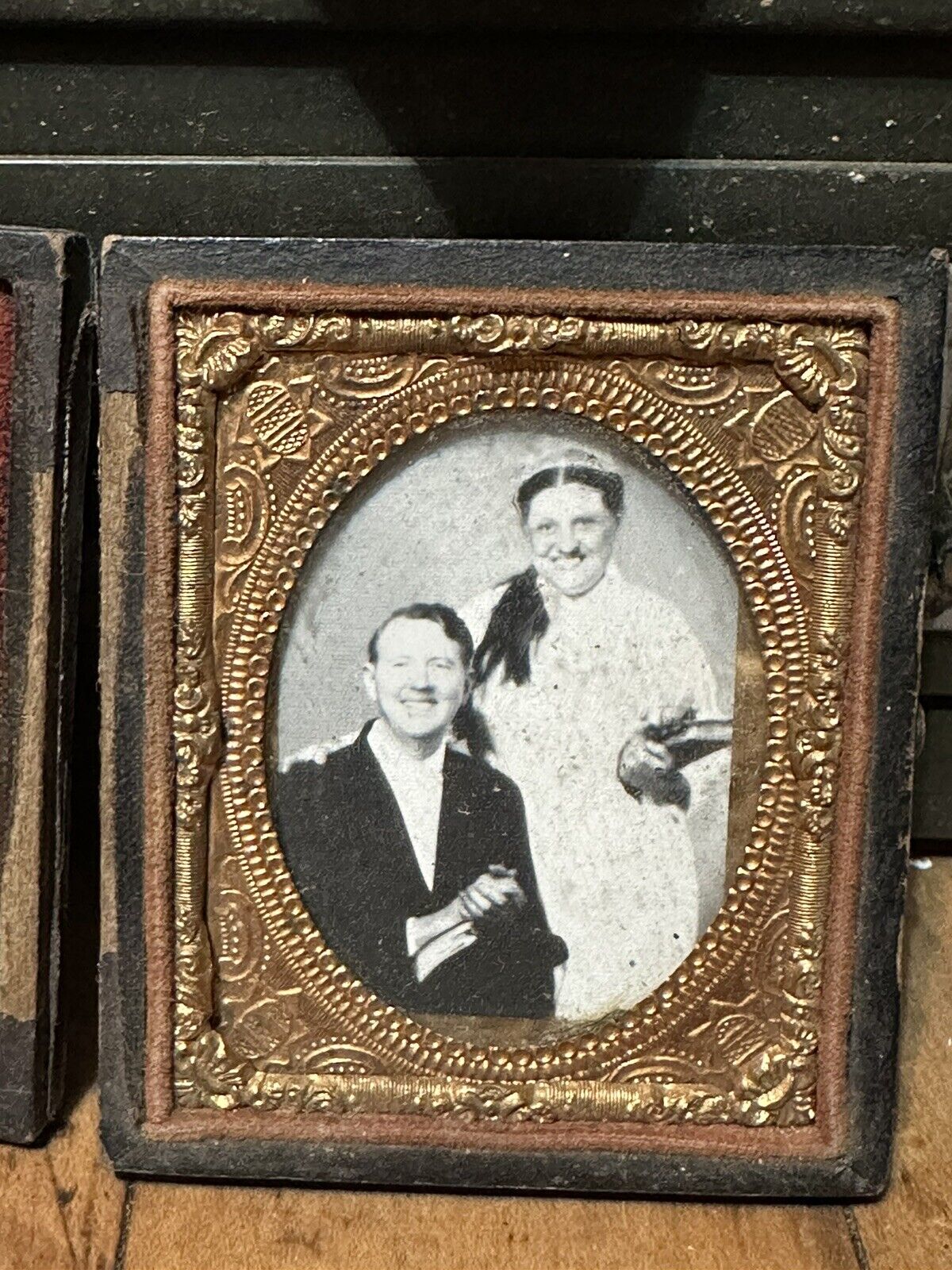 Antique 1880s Tintype Photograph Of Doctor And Nurse