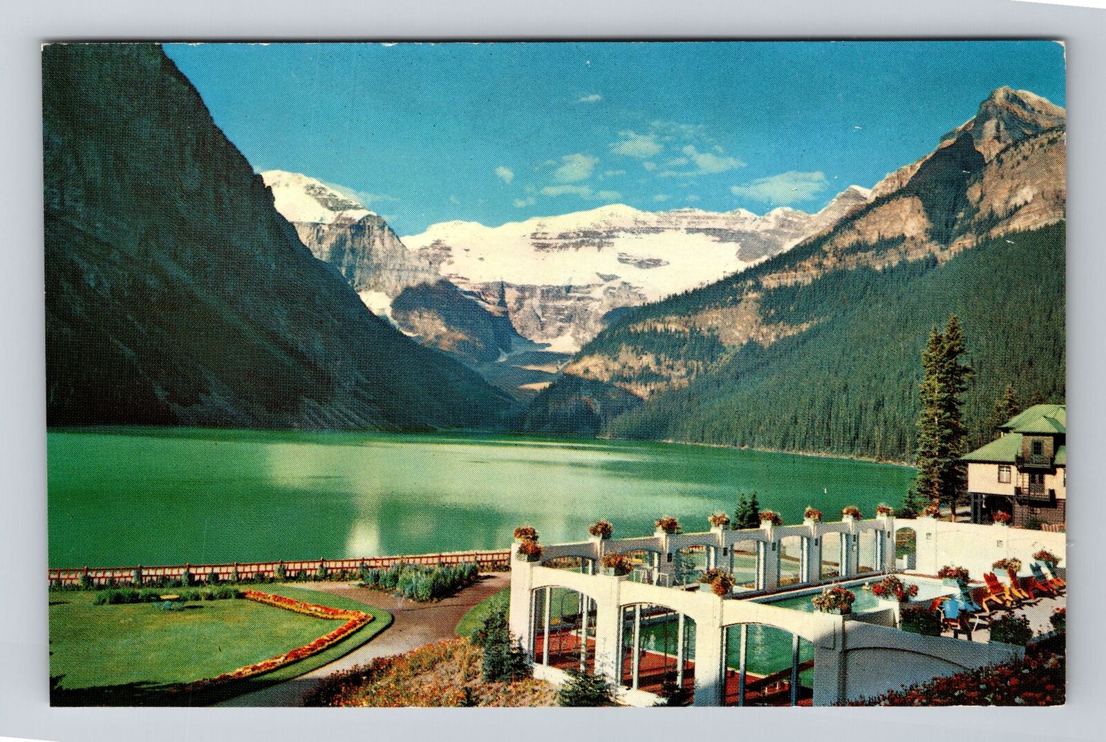 Lake Louise-Alberta, Lake Louise and Swimming Pool, Vintage Postcard