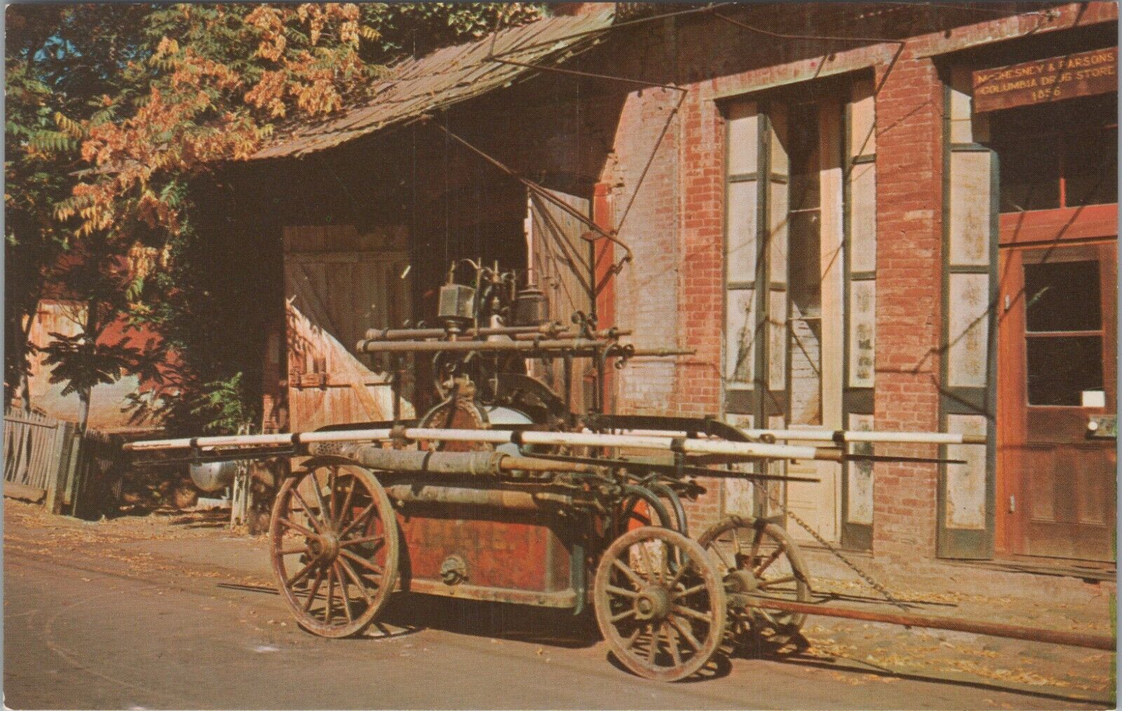Old Papeete Toulimne Engine Columbia State Park Calif. Chrome Vintage Postcard