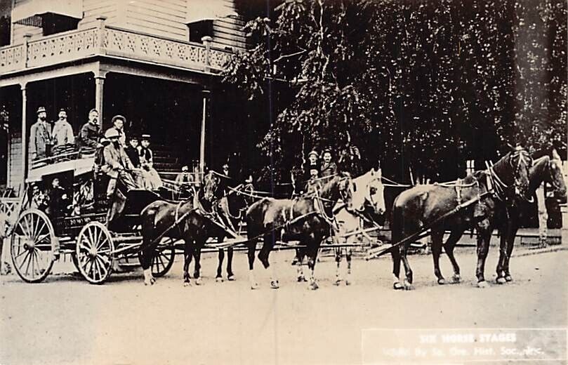 Postcard: RPPC Stage Coach, Southern Oregon Historical Society B&W Photo