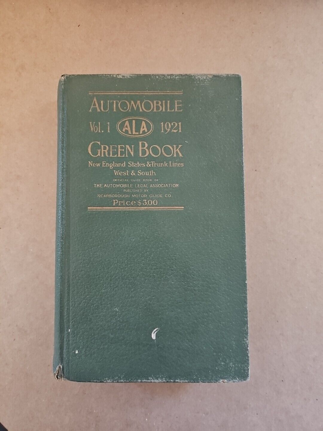 Vintage 1921 Automobile Vol. 1 ALA Green Book New England States and Trunk Lines