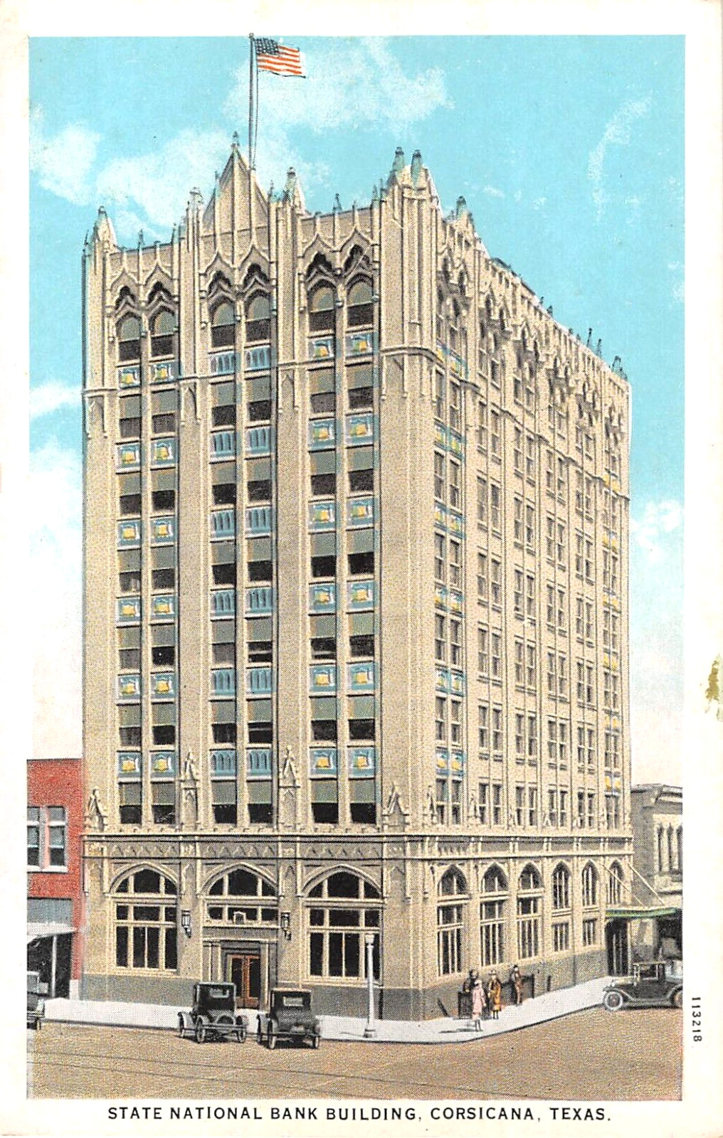 c.1920 State National Bank Building Corsicana TX post card