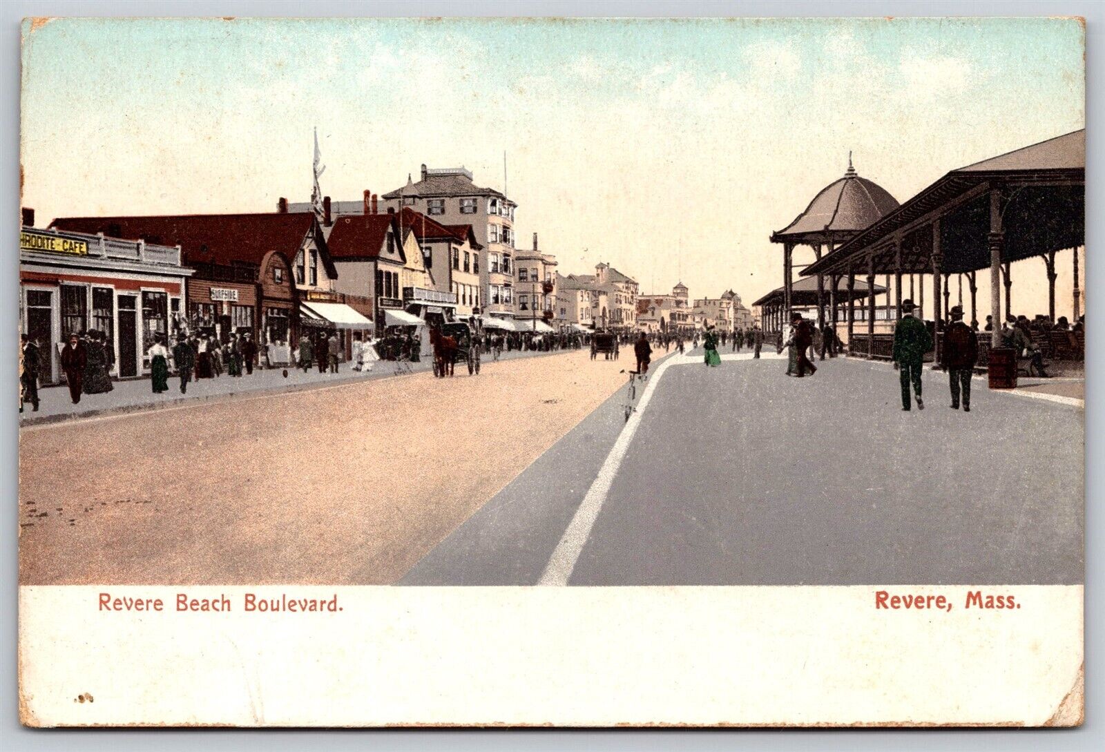 Postcard Revere Beach Boulevard, Revere, Mass udb N128