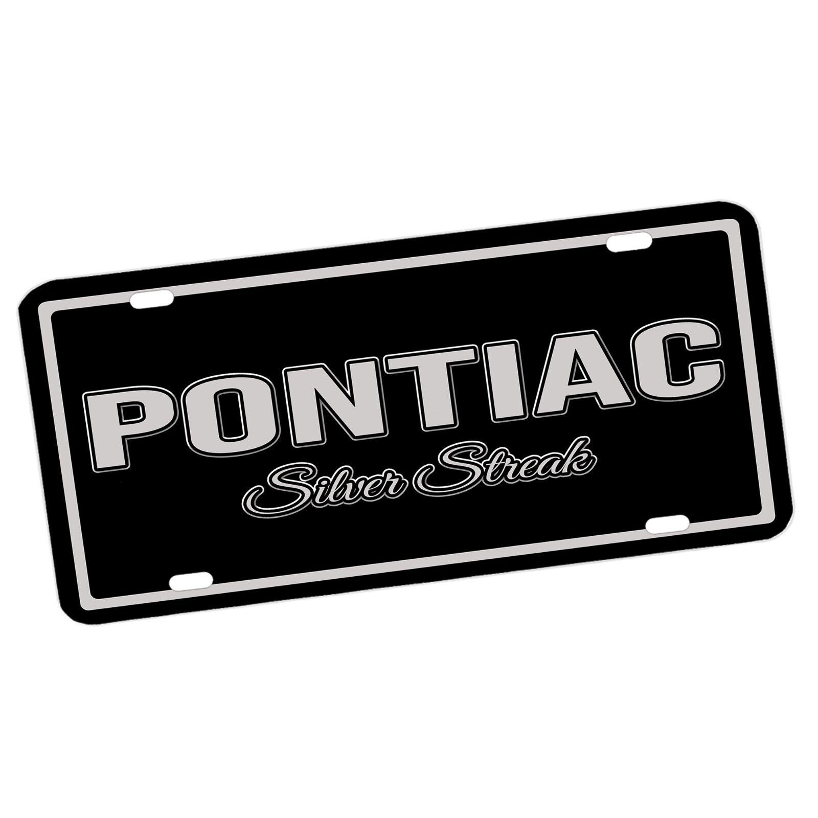 Pontiac Silver Streak Classic Car Black and Silver Aluminum License Plate