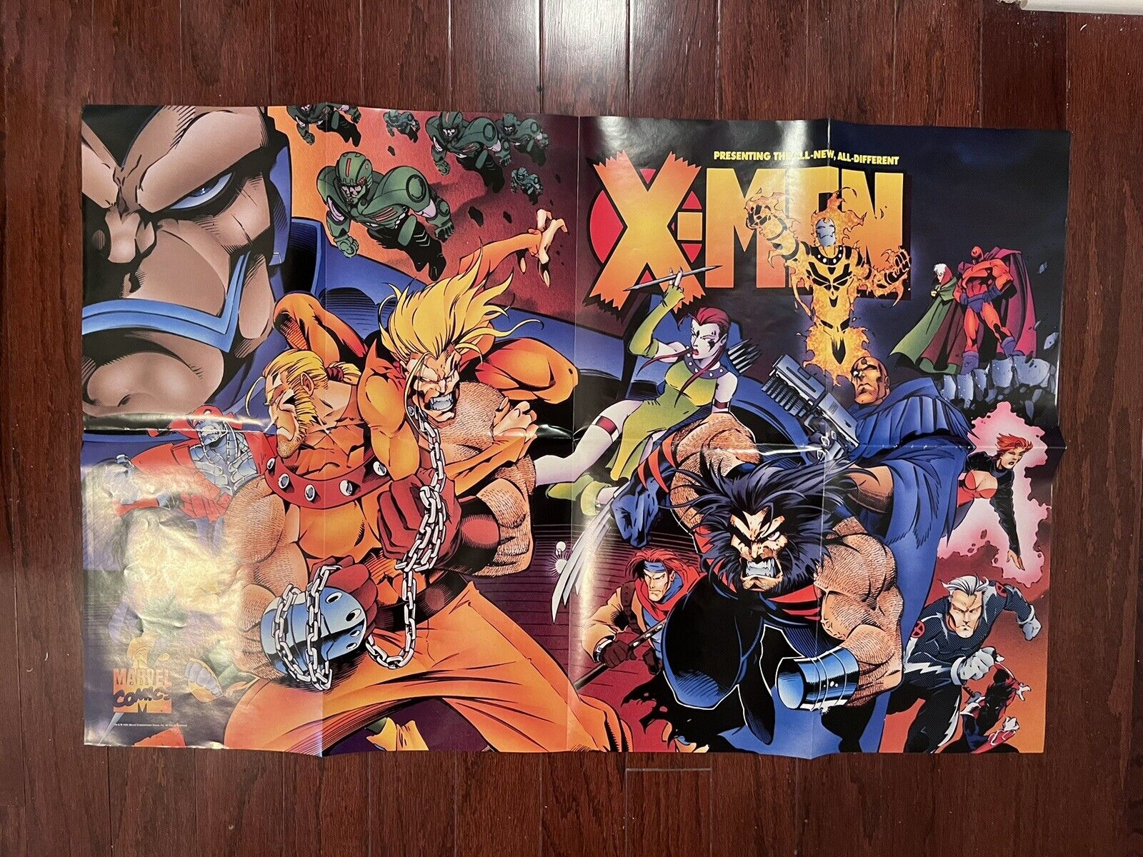 Vintage 1995 Marvel Age of Apocalypse Poster 34 X 22 X-Men Joe Madureira