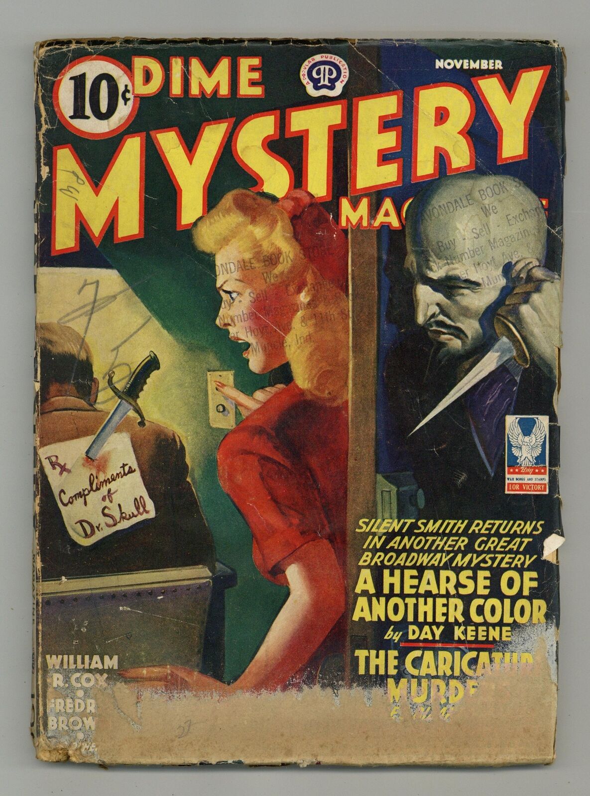 Dime Mystery Magazine Pulp Nov 1942 Vol. 28 #1 GD 2.0