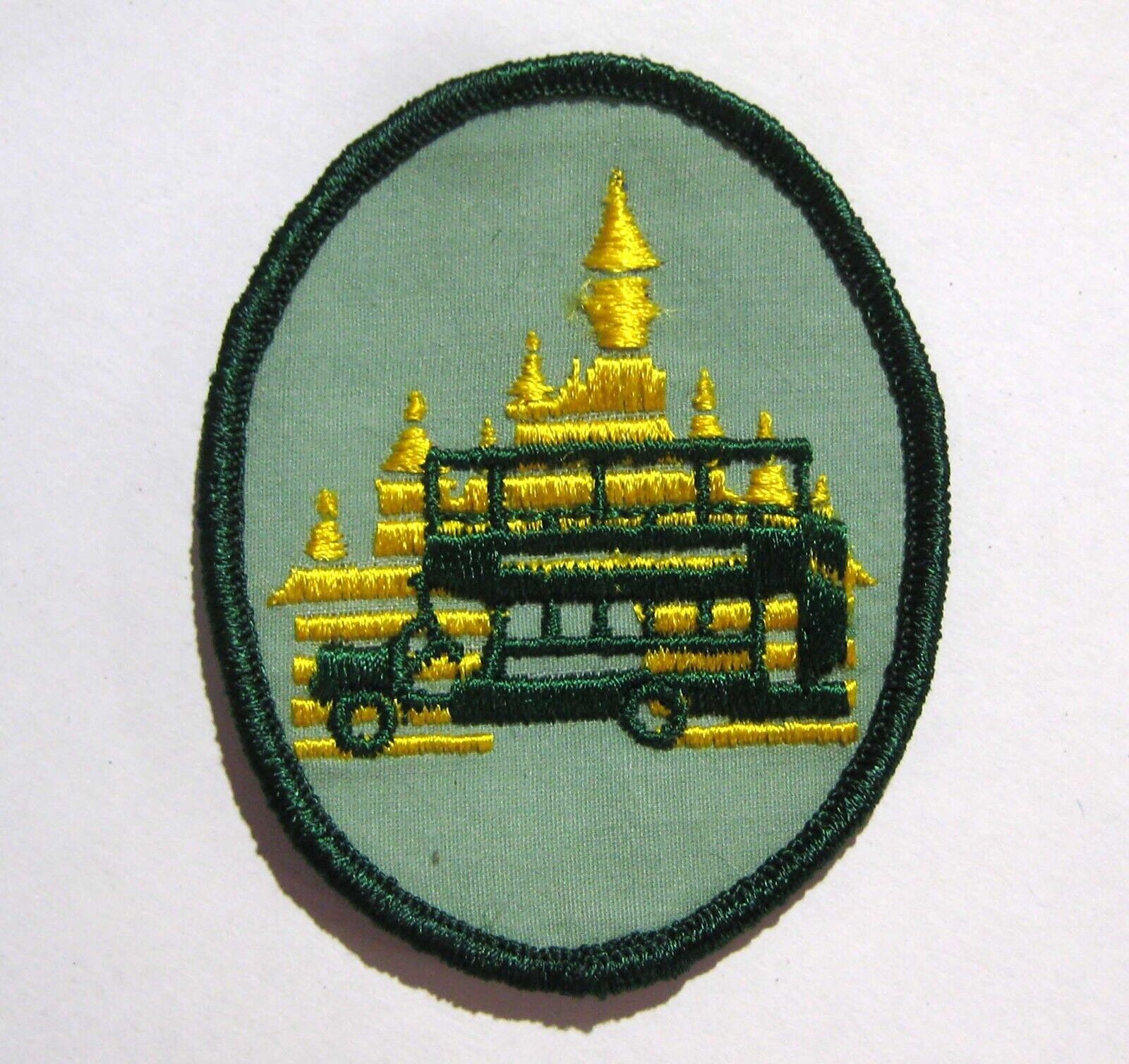 RARE Girl Scout 1985 DISNEYLAND OMNIBUS PATCH Double Decker Bus Disney Badge