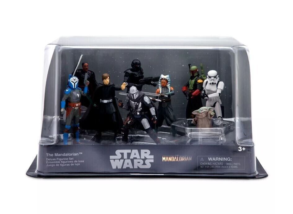 Disney Parks Star Wars Mandalorian Deluxe 9 pc Figure Figurine PVC Playset NEW