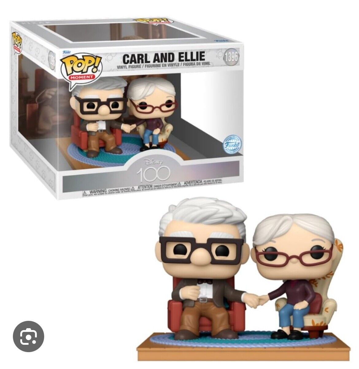 Funko POP DISNEY 100 MOMENT UP CARL AND ELLIE OLD 1396 EXCLUSIVE BOX LUNCH PIXAR