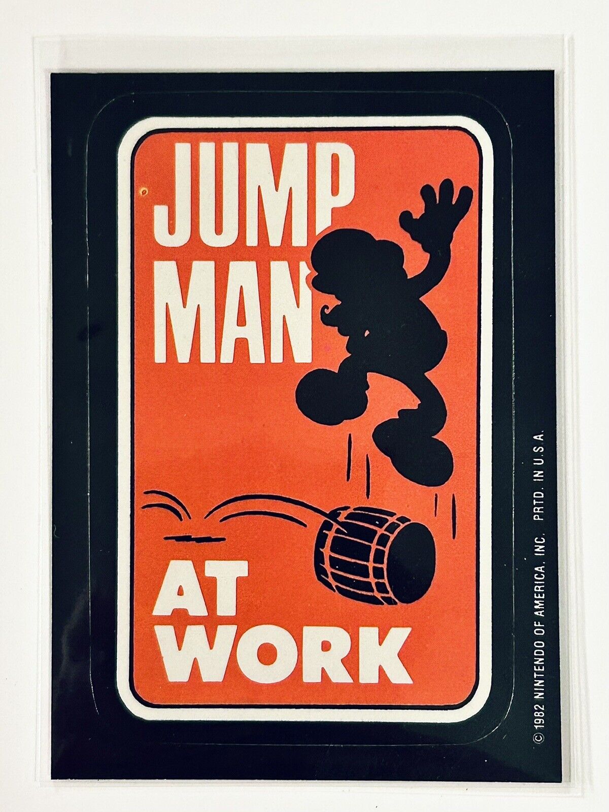 RARE 1982 Topps • Donkey Kong •  JUMP MAN AT WORK Sticker Super Mario Nintendo