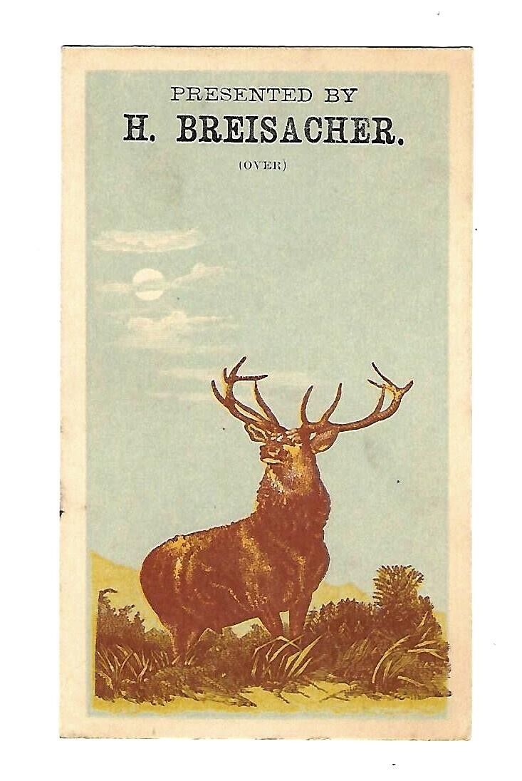 c1880\'s Trade Card, H. Breisacher, Fine Furs, Siberian Squirrel,  Elk, N.Y.