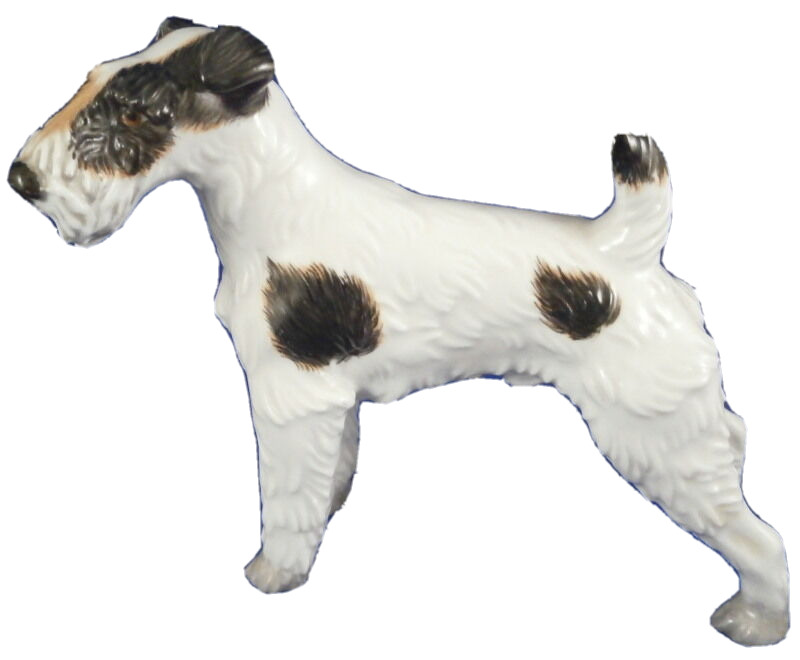 Rare Augarten Porcelain Original Period Dog Terrier Figurine Porzellan Hund Wien