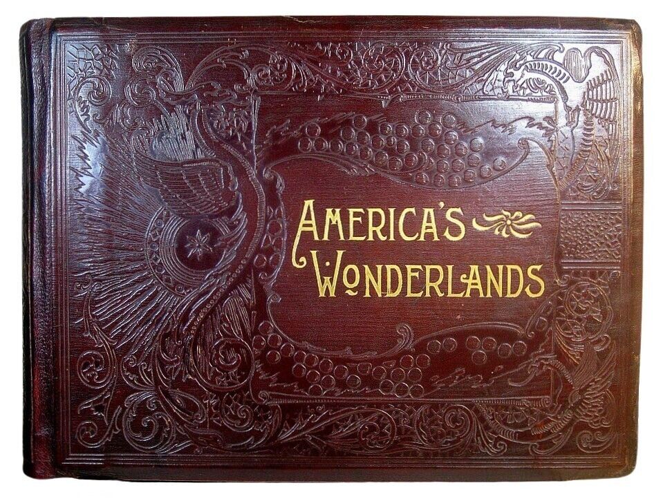 ANTIQUE AMERICAN PHOTO BOOK Railroad INDIANS National Parks OLD WEST Travel U.S.