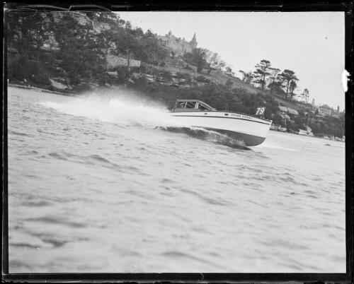 Motor boat Silver Spray, NSW, 25 November 1929 Australia Old Historic Photo