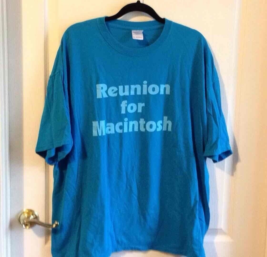 Vintage Macintosh T-shirt Mens Size 2XL XXL Apple Computers Mac Reunion Blue  
