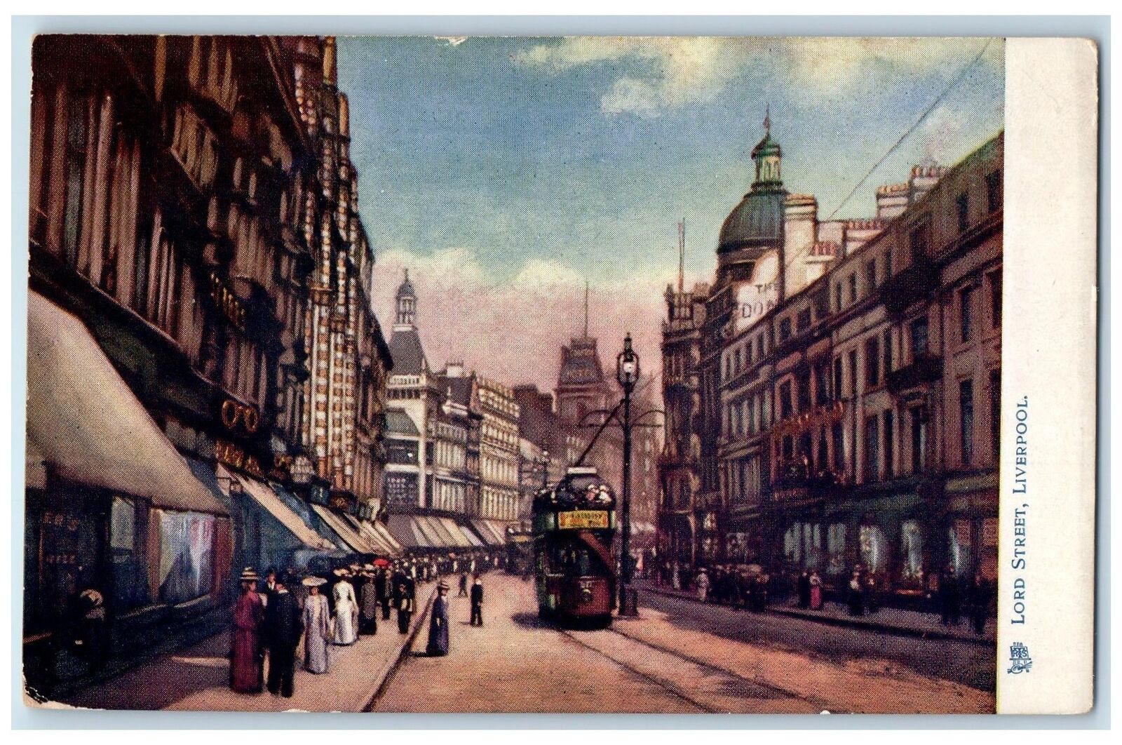 c1940s Lord Street Double-Decker Bus View Liverpool England EN Unposted Postcard