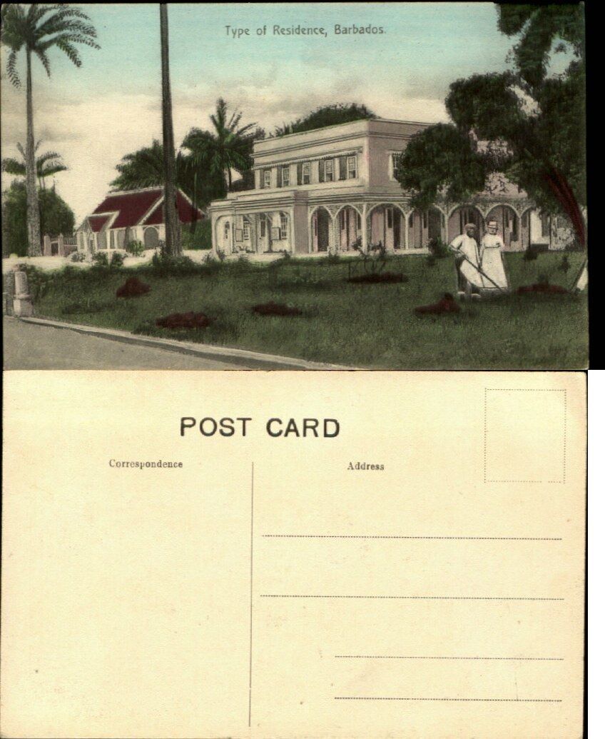 Type of residence Barbados c1910 vintage postcard