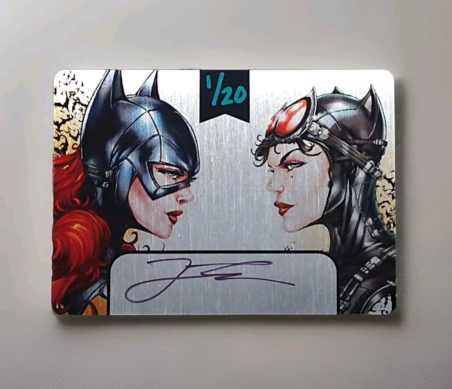Batgirl vs. Catwoman Jamie Tyndall Signed and Numbered Metal Trading Card #1/10 