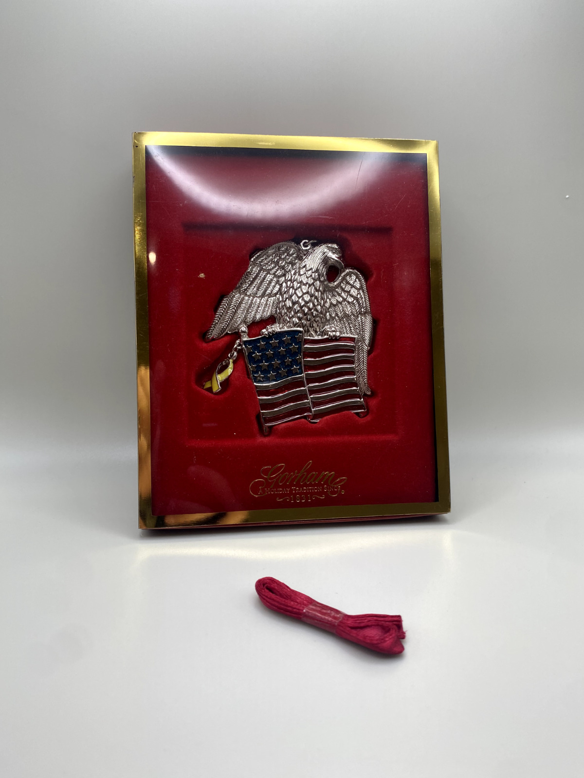 Gorham Lenox Ornament Eagle of Courage Patriotic American Flag
