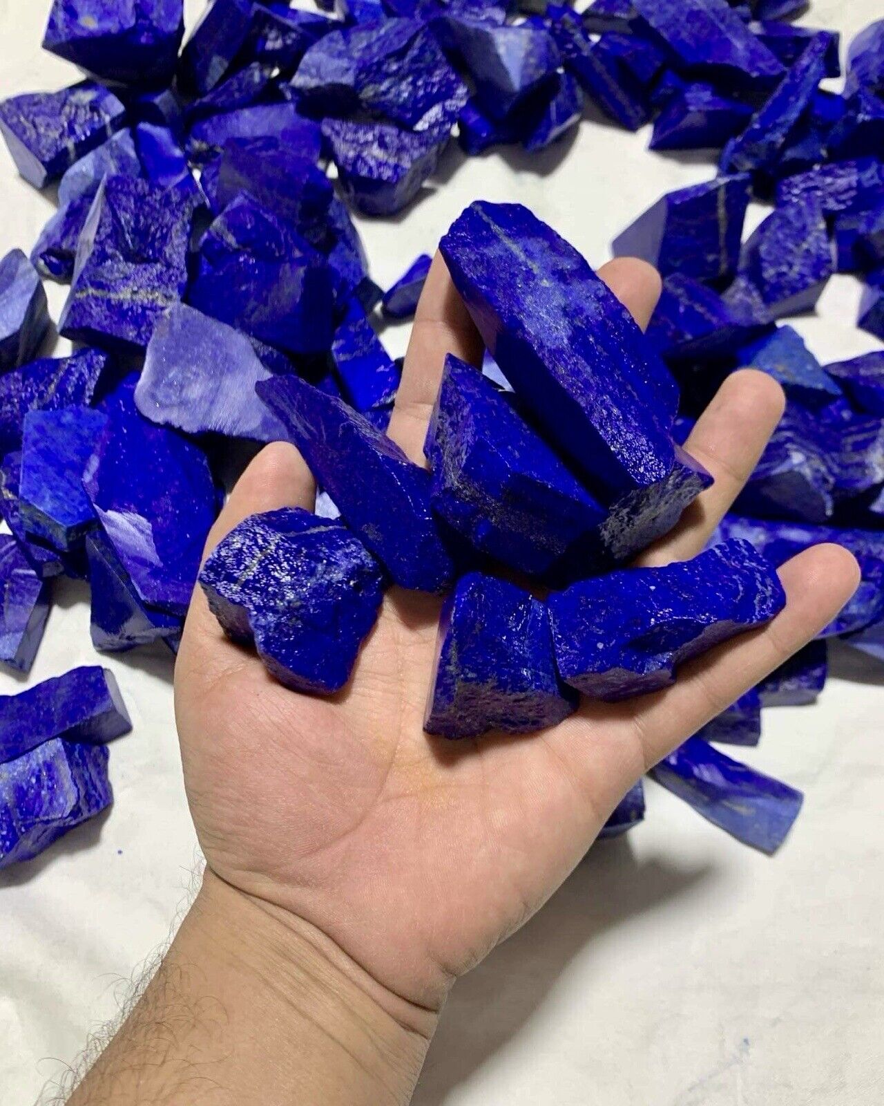 8kgs  AAA+++ Top Grade Bulk Dark Blue Lapis Lazuli Rough  Crystal Reiki Healing