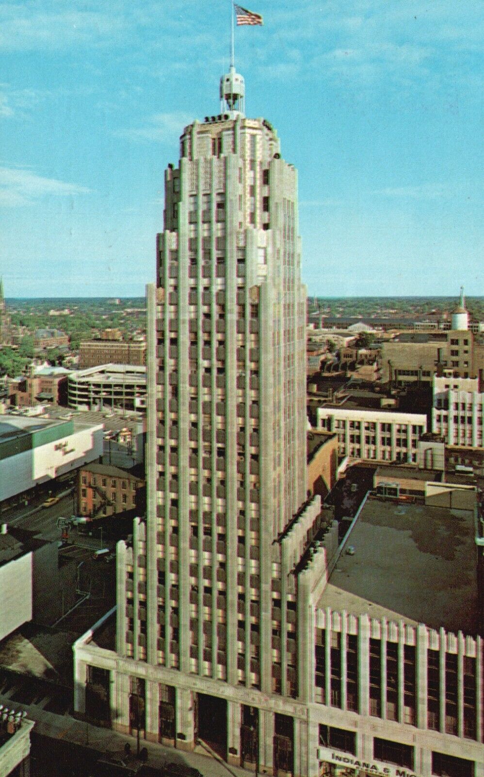 Postcard IN Fort Wayne Indiana Lincoln Tower Posted 1967 Chrome Vintage PC H1549