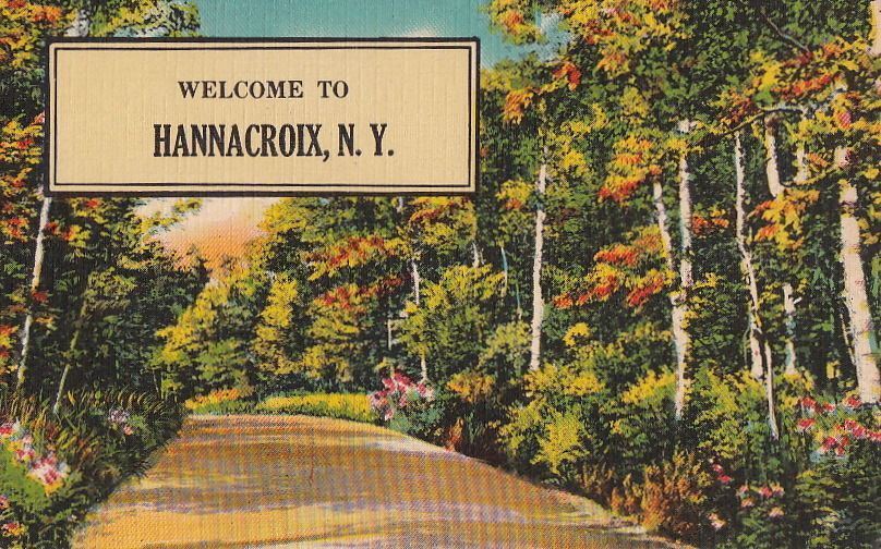  Postcard Welcome to Hannacroix NY