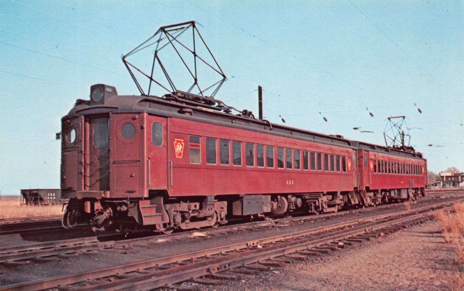 1967 Pennsylvania Railroad 426 Electric 2-Car Commuter Train Vtg Postcard CP342