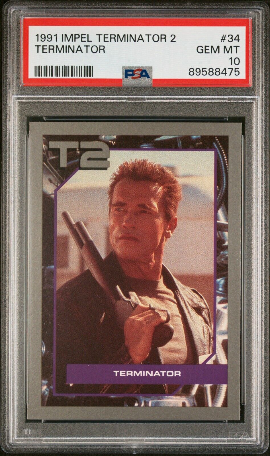 PSA 10 GEM MINT Arnold Schwarzenegger RC Terminator 2 #34 1991 Impel POP 3 T2