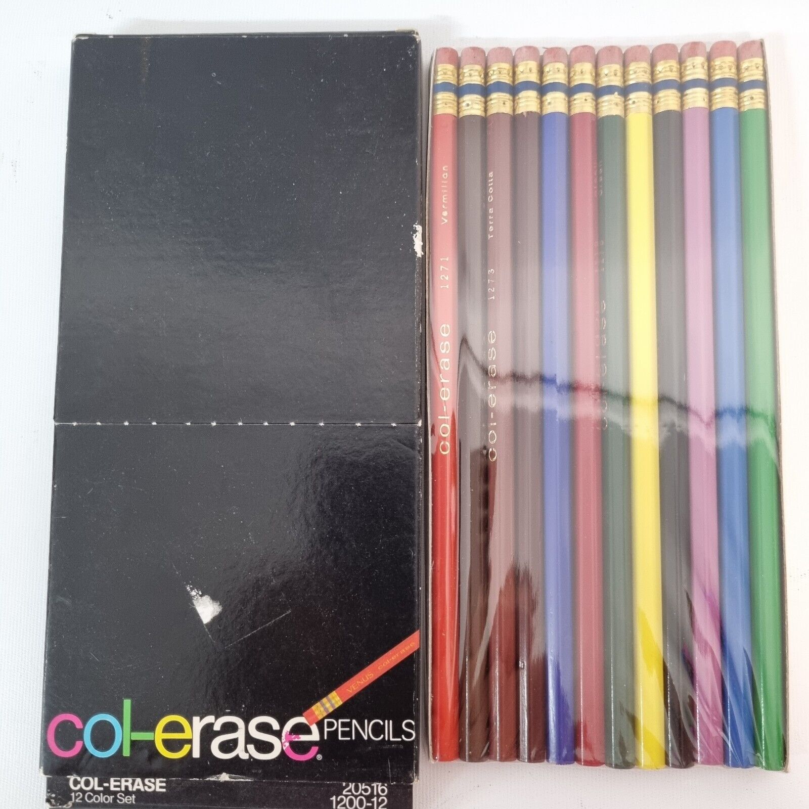 VTG NOS Faber-Castell Col-Erase 12 Color Set Colored Pencils New Sealed