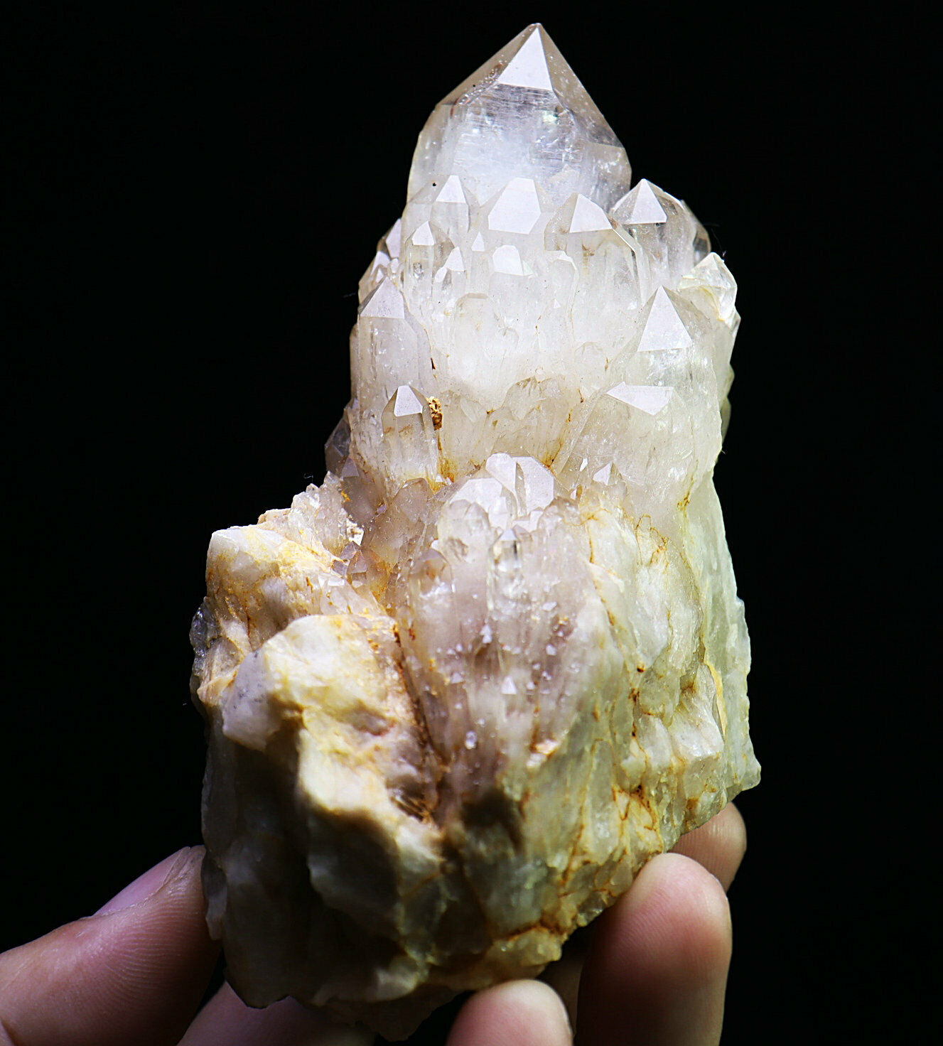 1.11lb NATURAL Skeletal White QUARTZ Crystal Cluster Tibetan Specimen