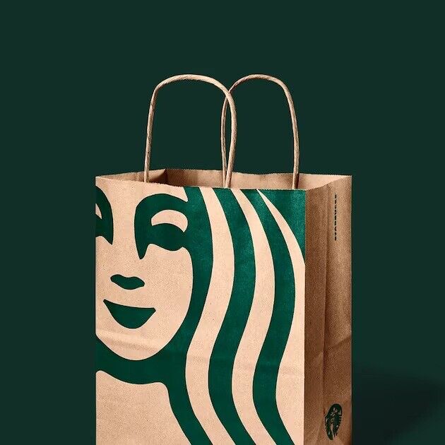 10 pcs Starbucks handled paper bags NEW reusable lunch gift