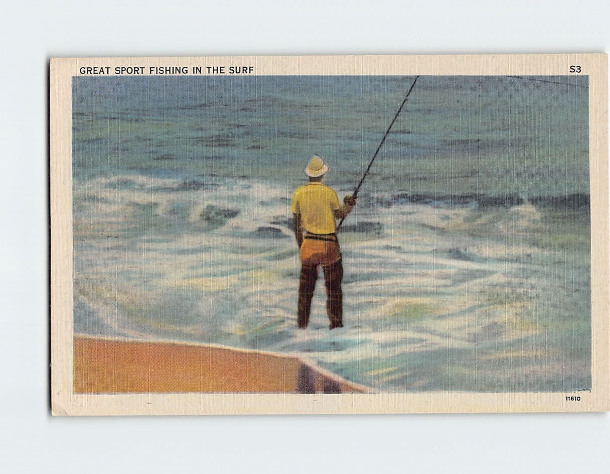 Postcard Great Sport Fishing in the Surf