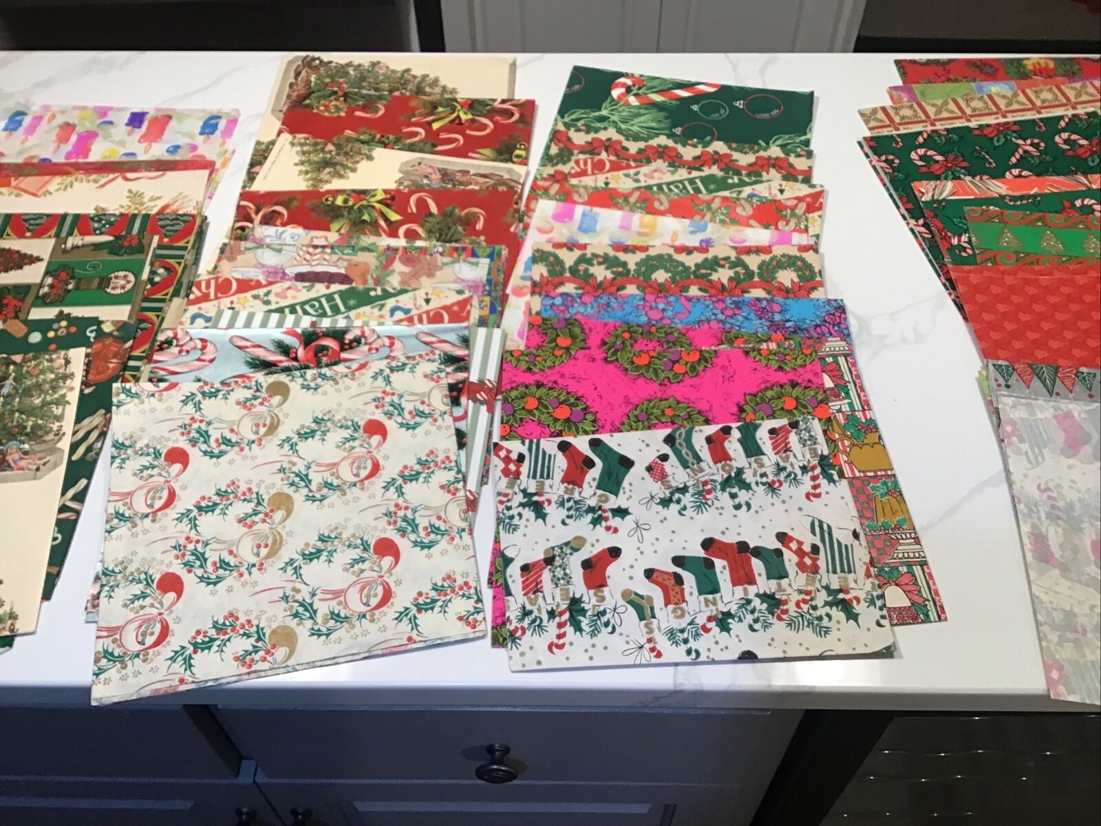 Vintage Wrapping Paper 1930’s-70’ss 40+Sheets Various Size NOS Stunning Holiday