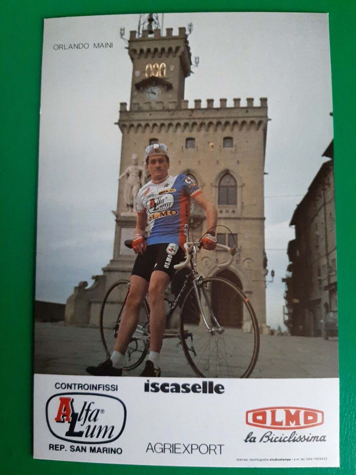 CYCLING cycling card ORLANDO MAINI team ALFA LUM OLMO 1984