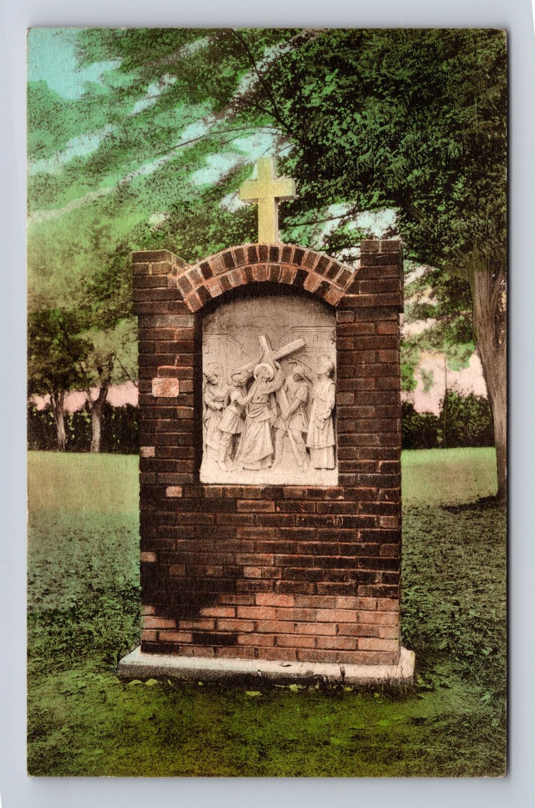 Auriesville NY-New York, Shrine Of Martyrs, Station Of Cross, Vintage Postcard