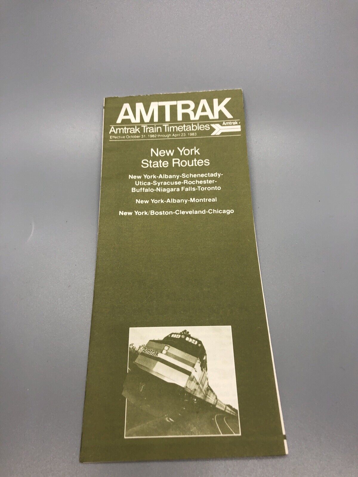 Amtrak Railroad Time Table New York State Routes 1982- 1983 Cool