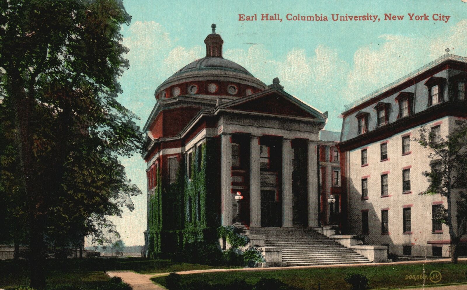 Vintage Postcard 1911 Earl Hall Columbia Ivy League Research University NY