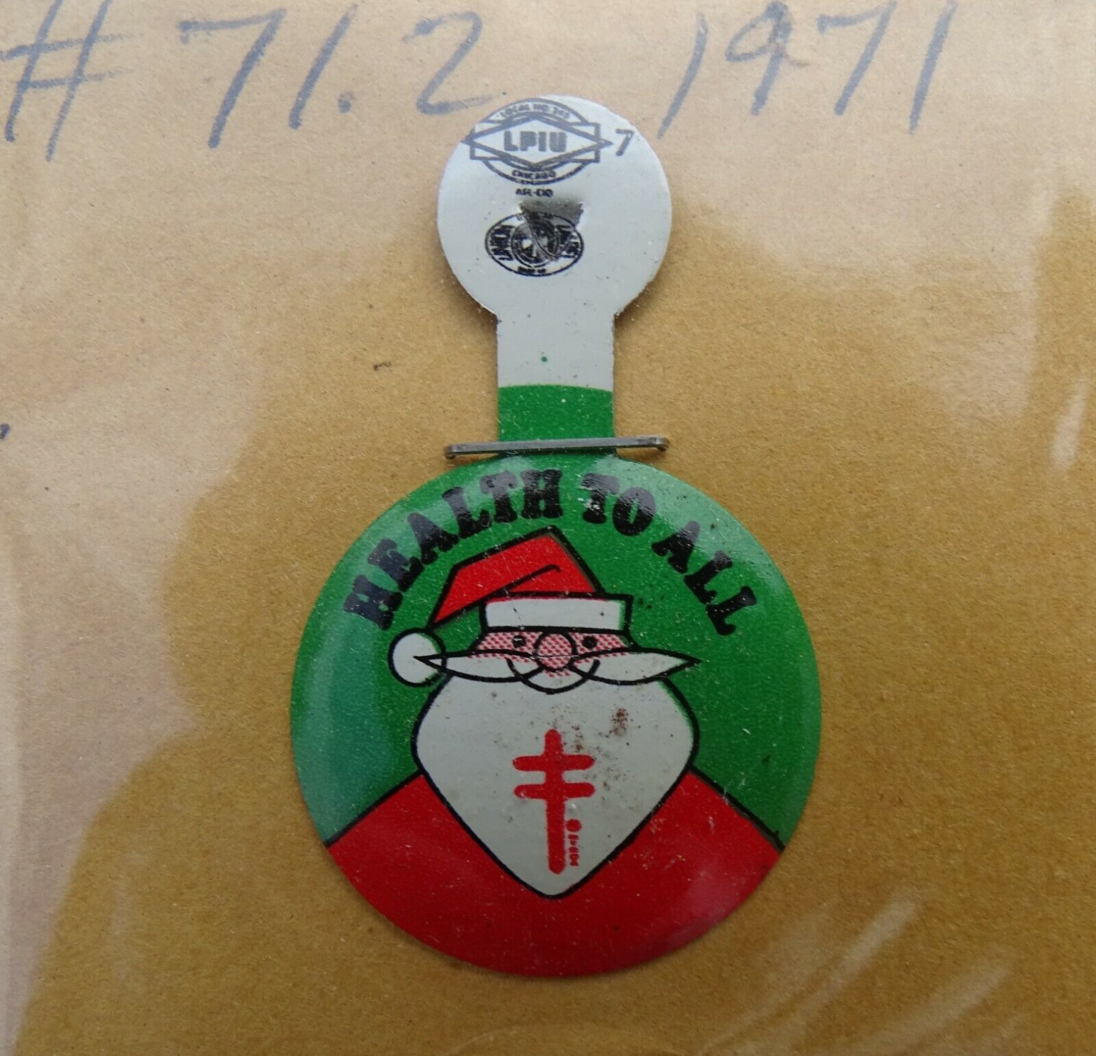 1971 Christmas Seals tab pin 