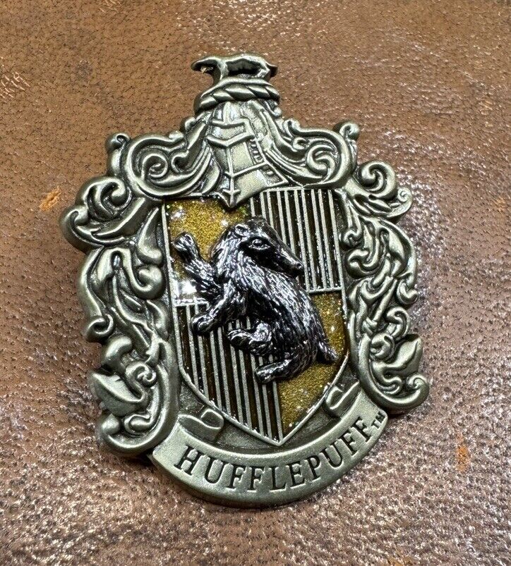 Harry Potter Universal Studios Hufflepuff House Crest Badger Glitter Pin