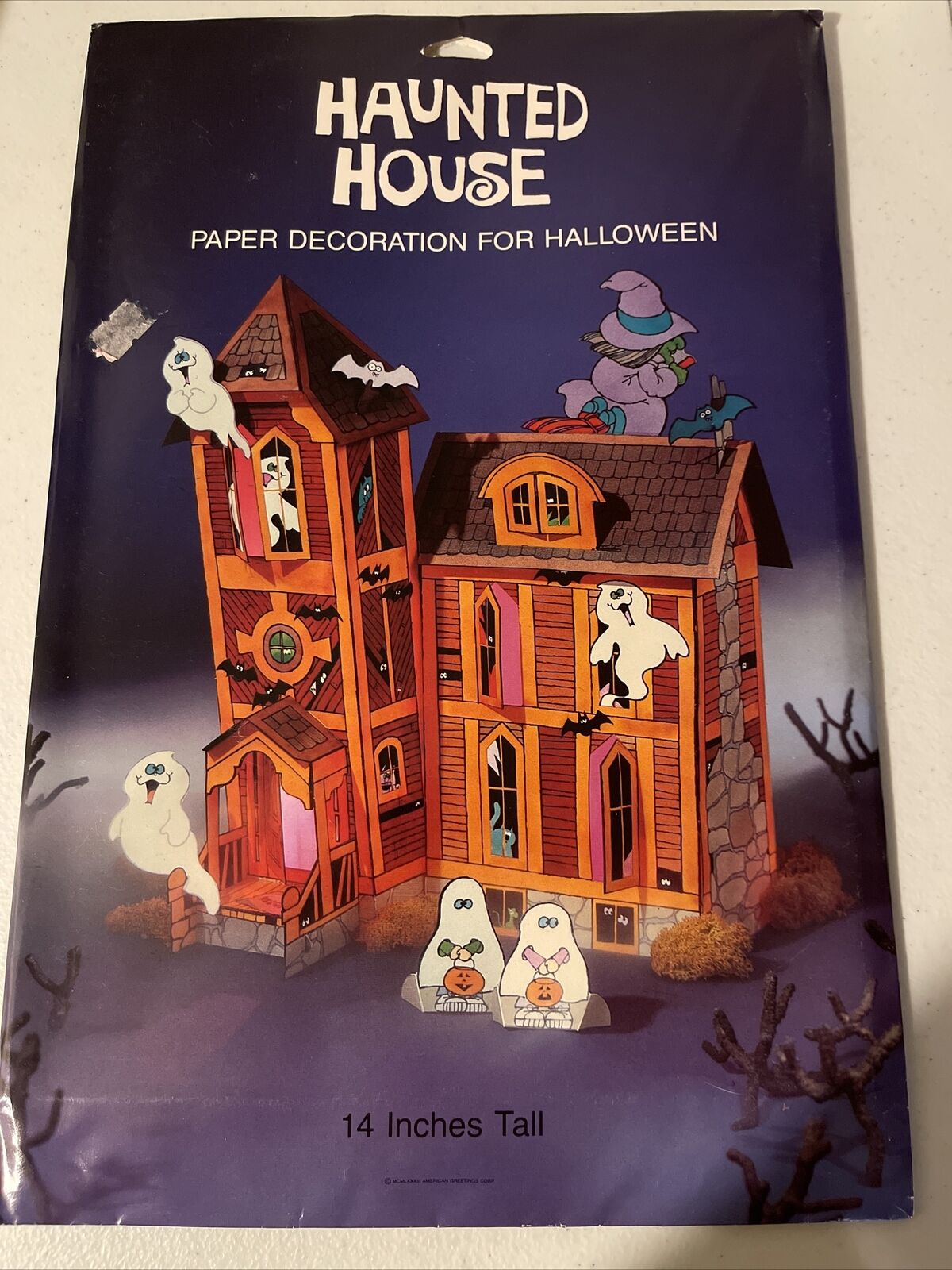 Vintage Halloween American Greetings Haunted House Paper Decoration 14” Tall NEW