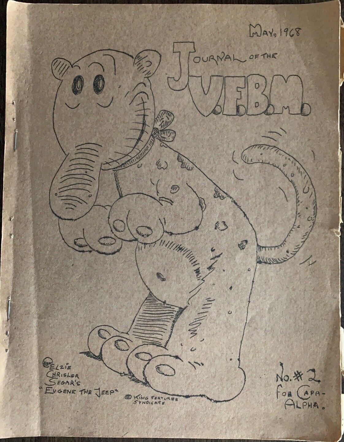 Rare 1968 Comics Fanzine Journal Of The VFBM #2 CAPA Alpha Zine