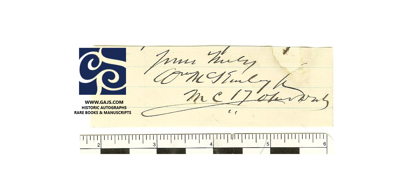 WILLIAM MCKINLEY -  BOLDLY WRITTEN SIGNATURE - CLIPPED SIG  - SIGNED - PRESIDENT