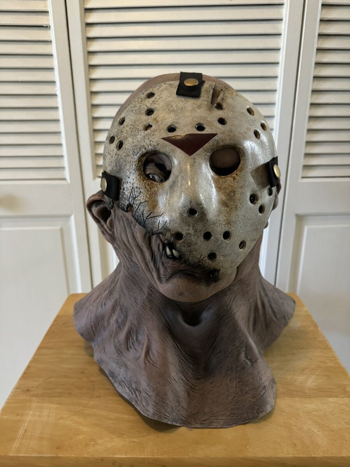 Jason Latex Mask (Bust) + Real Resin Custom Hockey Mask
