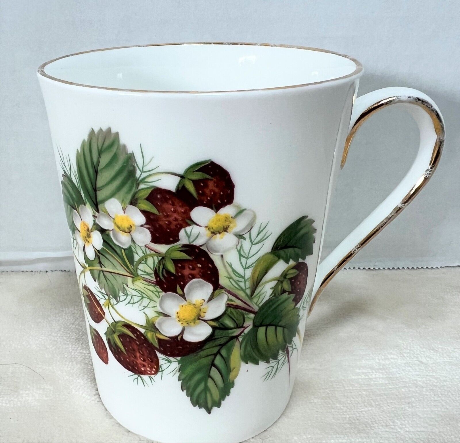 Hammersley & Co  Bone china mug, Strawberry Ripe Pattern made in England