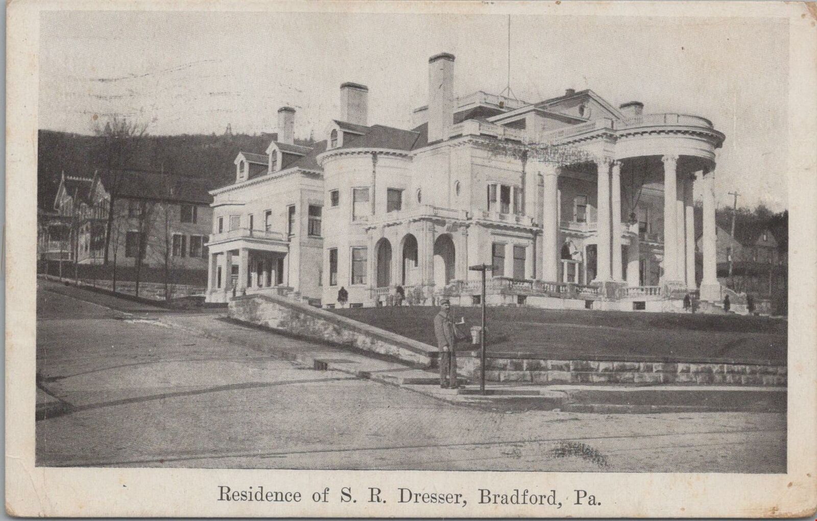 Postcard Residence of SR Dresser Bradford PA 1908