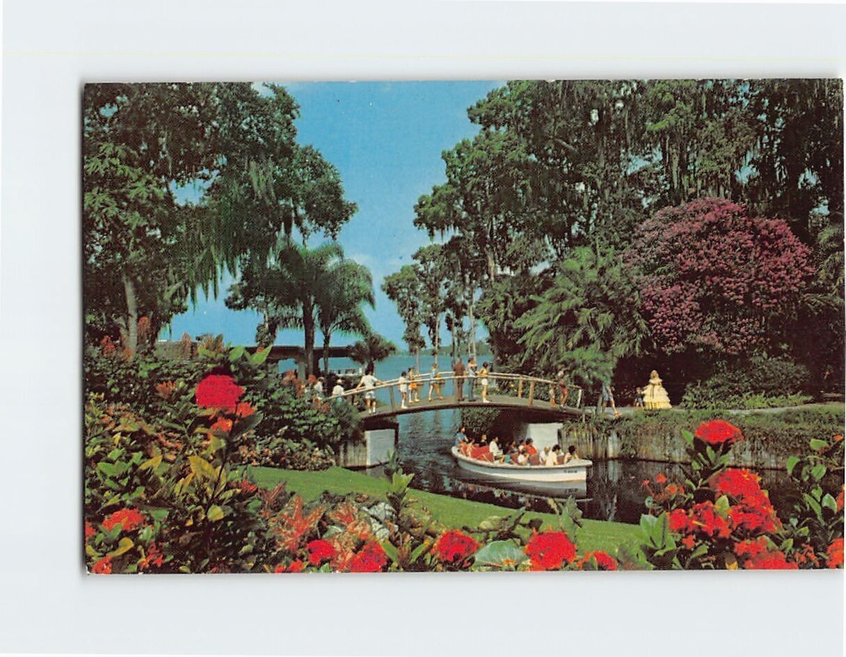 Postcard Electric Boat Ride Cypress Trees Cypress Gardens Florida USA