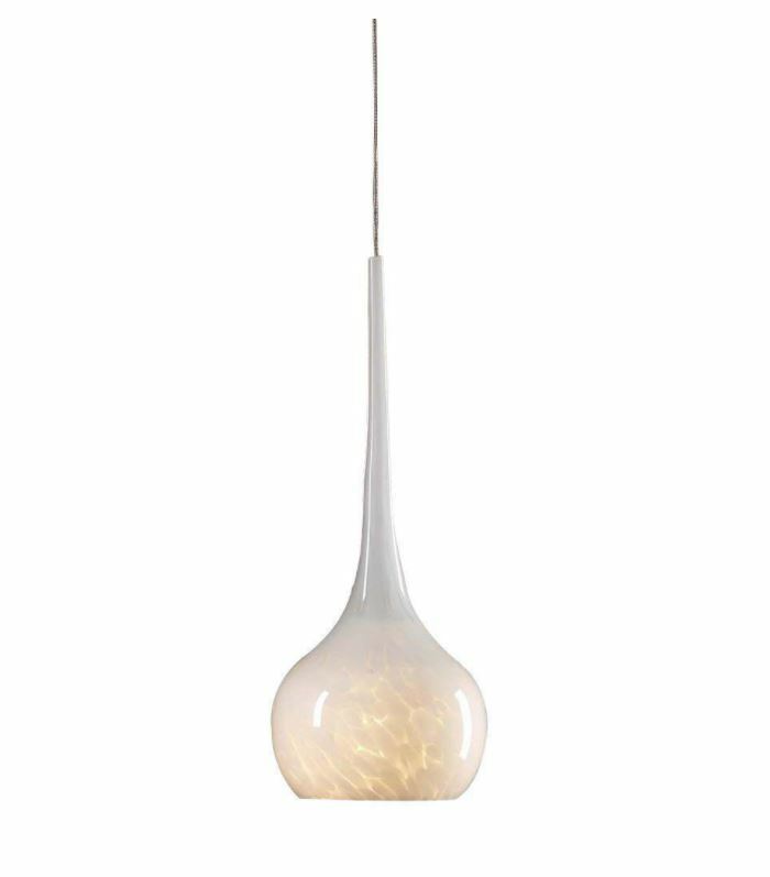 PLC Lighting Item #396 Pendant White Swirl Glass Interior Lamp Fixture * NEW