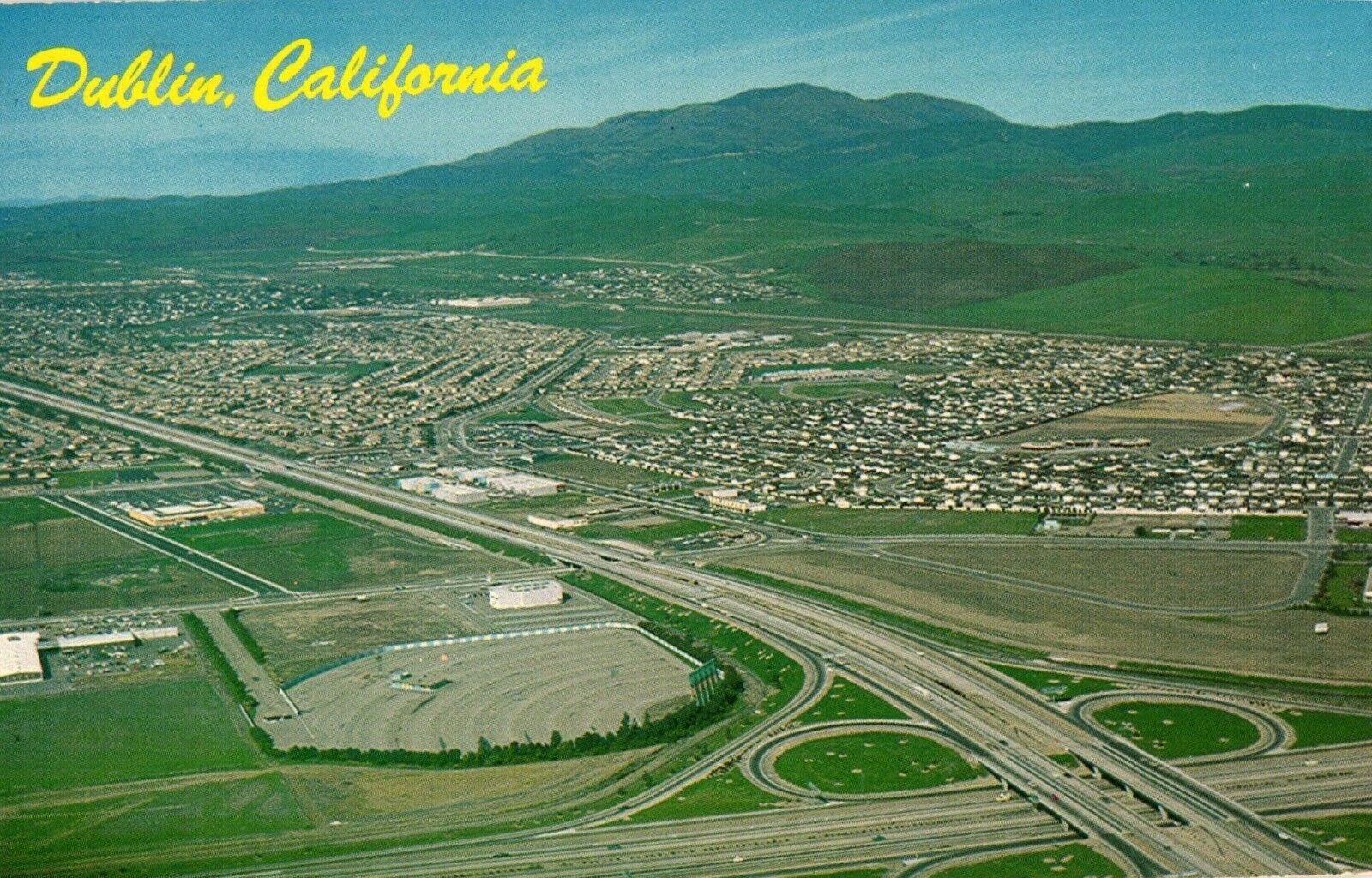Dublin California San Ramon Auto Movie Drive-In  Aerial View Postcard 1960s